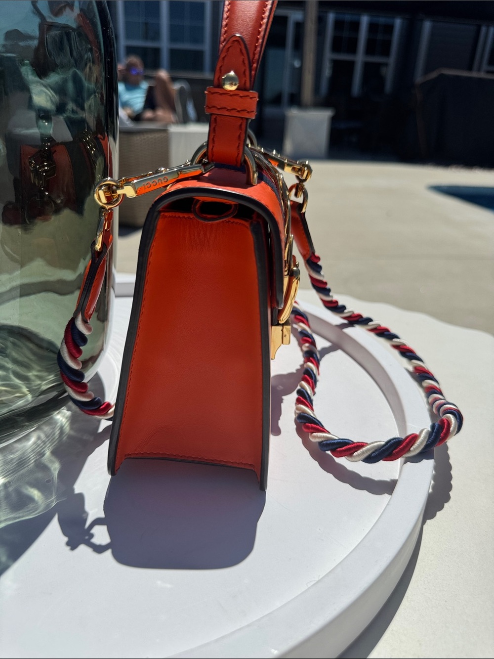 Gucci Sylvie Orange Leather with Gold Hardware - Picture 4 of 7